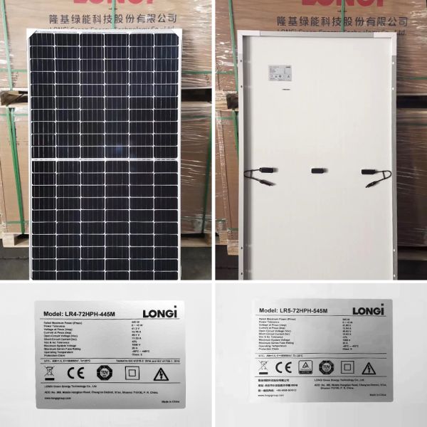 EU Warehouse Hi-MO6  Longi Bifacial Solar Panel PV 525w 530w 540w 550w Rooftop Solar Energy System