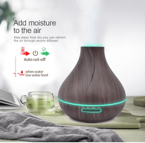Mini Aroma Essential Oil Diffuser, Wood Grain Cool Mist Humidifier for Office Home Study Yoga Spa GK-YX-100
