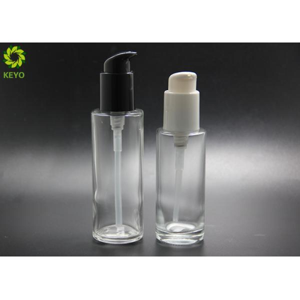 80ml 100ml Cosmetic Lotion Round Clear Gel Lotion Empty Glass Pump Bottle