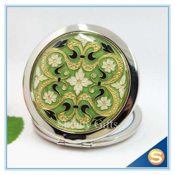 Shinny Gifts Promotion Gift Folding Custom Printed Metal Compact Mirror