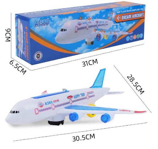 Ensamblaje DIY Airbus Avión piloto automático Relámpago Sonido Musical Iluminación juguetes Avión eléctrico juguete para niños Niños