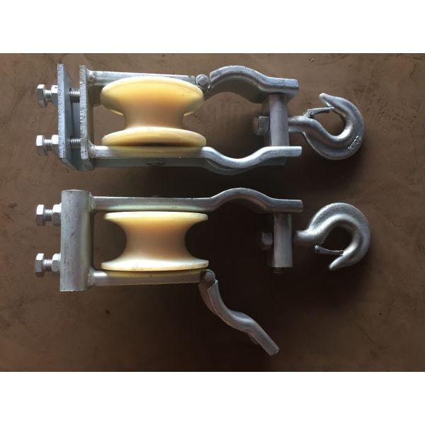 Universal Crossarm Stringing Pulley with Hooked Style Design and 120x58mm Wheel Size for Transmission Line Stringing
