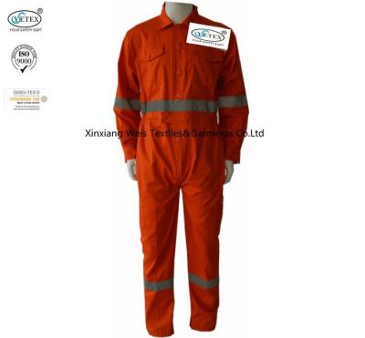 Orange Cotton Lightweight Fr Coveralls With Reflective Trim Protective Clothing
