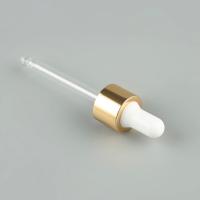 dropper de aluminio del pequeño del aceite esencial oro brillante de cristal del dropper 18/410