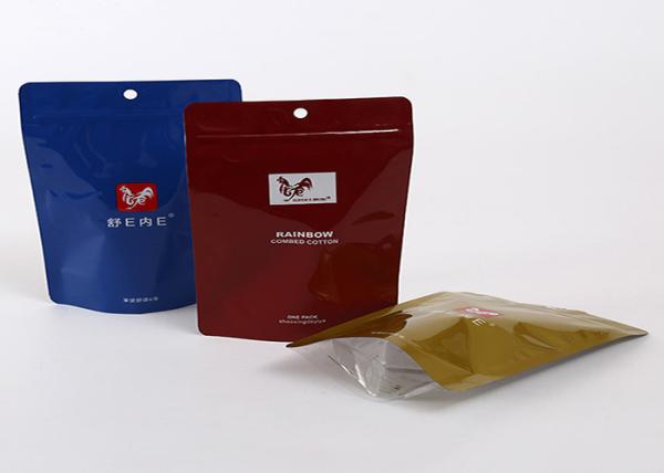 Resealable Mylar Aluminium Foil Laminated Pouches LDPE Plastic Zipper With Hole