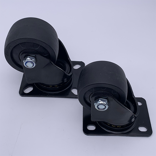 Black PA Nylon Caster Wheels 360 Degree Top Plate 3 inch