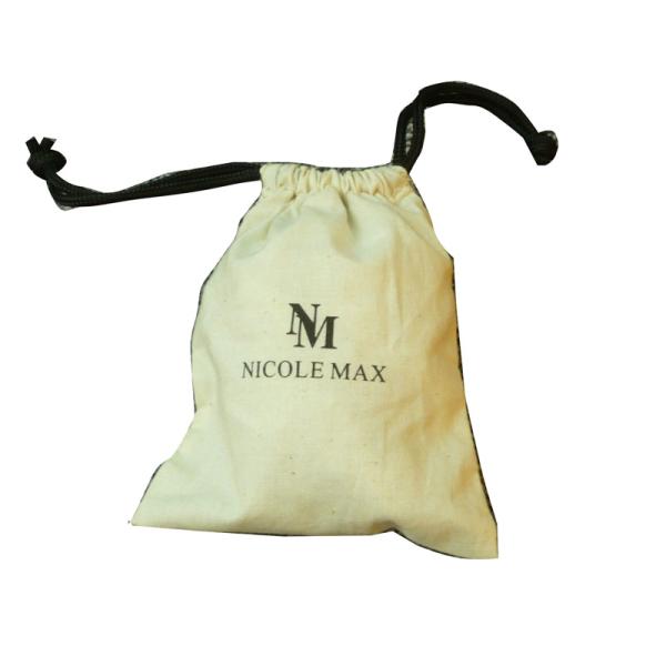 NM Twill Drawstings Cotton Bag, Reusable Shopping Bags With Black PP Cords