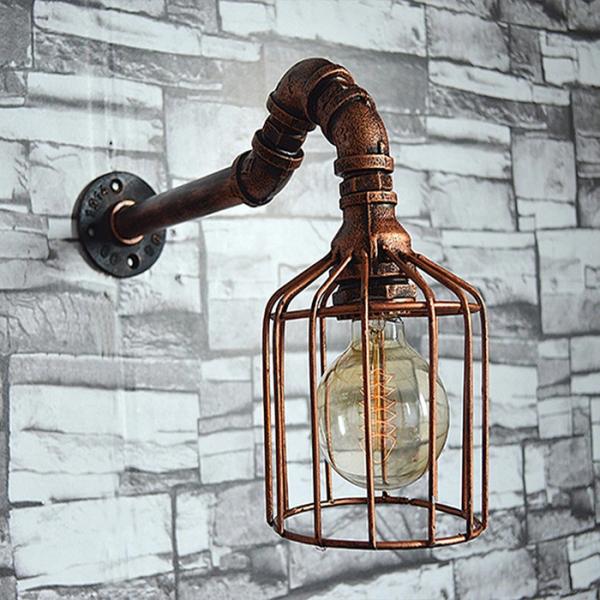 Personality Edison Bulb Wall Lamp Iron Water Pipe Wall Lamp Bulb Oem Odm Service