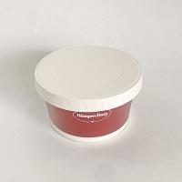 Taza de papel de helado de pared única con tapa 4 oz 130 ml envases rojos para llevar