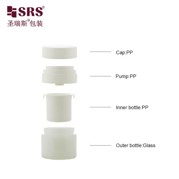 AB002 30ml 50ml Cute Luxury Glass Lotion Serum Bottle Replaceable Container Customization Painted Froested