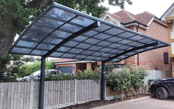 Rectangular Polycarbonate carport Awning with UV Protection Create Perfect Outdoor Space