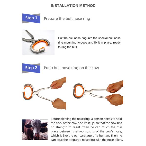 Anillo de la nariz de un toro resistente a la oxidación para la instalación de fórceps para uso médico