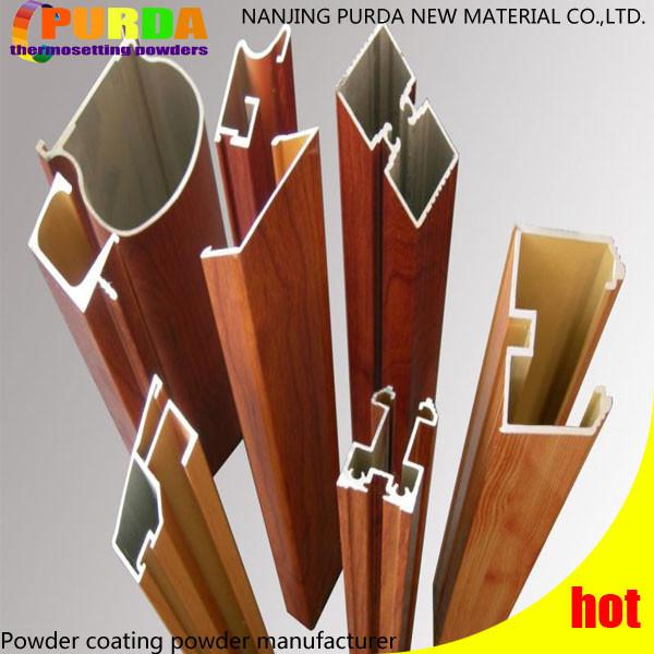 High Temp Heat Transfer Powder Coating , Aluminum Wood Grain Finish Powder Coating