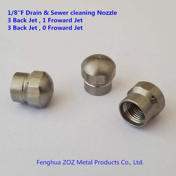 1/8 Drain sewer jetting cleaning nozzles  , sewer pipe cleaning nozzle