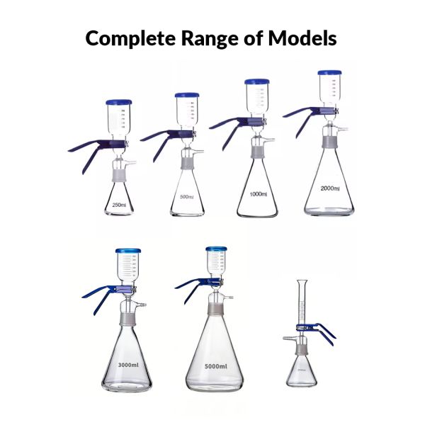 Laboratory 250 500 1000 2000 3000 5000ml Glass Vacuum Solvent Suction Filter Filtration Kits Unit Set