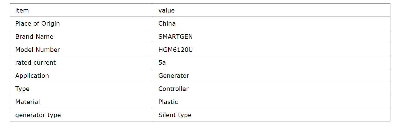 SMARTGEN HGM6120U Auto Mains Failure Generator Controller (AMF) Plastic Material for Generator Parts & Accessories