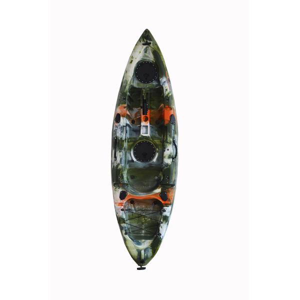20KG Lightweight Sit On Top Angler Kayak , Single Saltwater Fishing Kayak Camo Painting