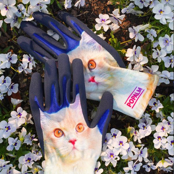 POPALM GripGuard ガーデン・グローブ カスタマイズされたデジタル印刷 ラテックスコーティング・グローブ 全地形作業