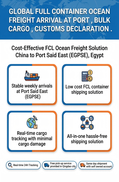 Cost-Effective FCL Ocean Freight to Port Said East with 24/7 Multilingual Support