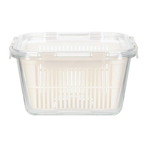 1050ml 1800ml Rectangular Glass Food Container With Detachable Snaps Liquid Silicone Lid