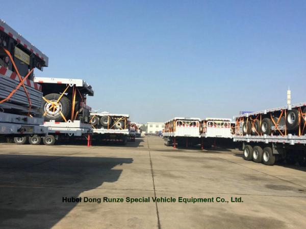 Flatbed Container Trailer  3 axle  for container Loading capacity 40 ton ,60ton,80Ton