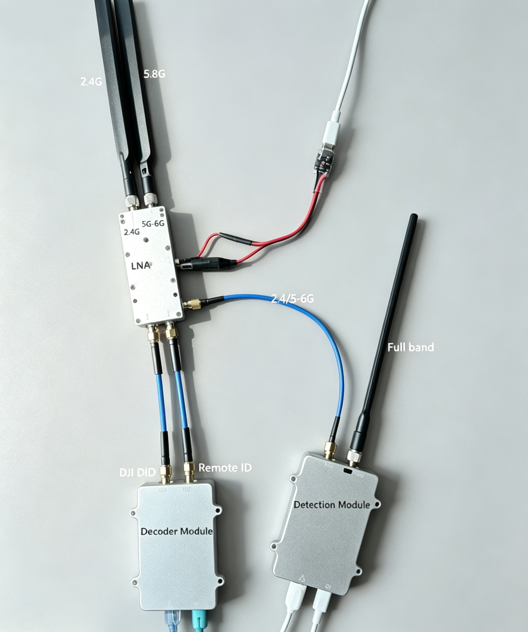 High Sensitivity DJI Decoding Drone Detector Modules RF Siganl Identification Module
