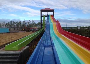 Fiberglass Colorful Water Slide Outdoor Long Multi Lane For Racing