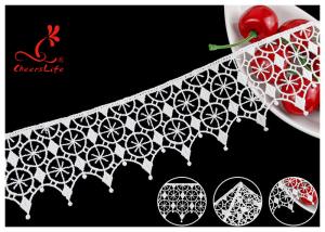 French Venice Guipure Polyester Lace Trims With Schiffli Water Soluble Via SGS