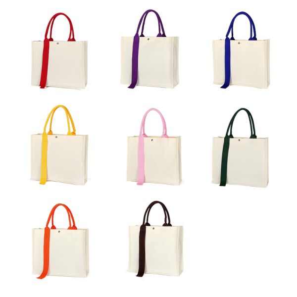 Fashion Large Capacity Colored Sublimation Canvas Tote Bags