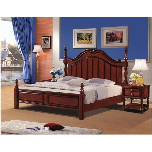 Tall headboard 0/set Walnut painting Rubber Wood Bedroom Furniture set in Pine bedboard