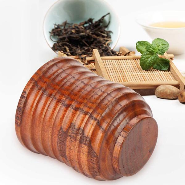 2021 Japanese Style Wood Cups Vintage Holders Coffee Mugs Drinking Tea Enjoy Life