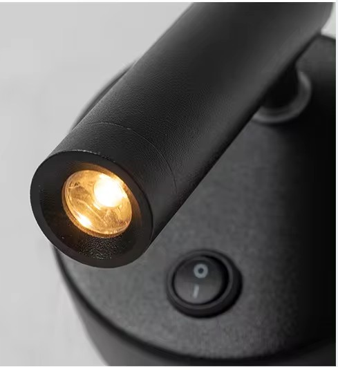 30000 Hours Working Time Aluminum Rotatable Bedside LED Reading Wall Light for Hotel