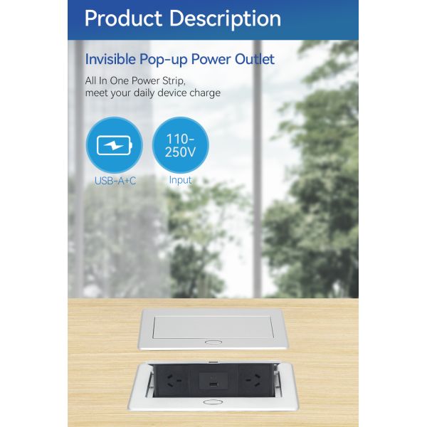 Modern Workspace Pop Up Socket Box With 2 Australian GPO SAA Certificated