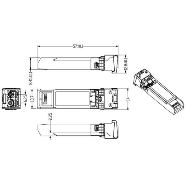 10Gb/S 1310nm Duplex LC Single Mode SFP Optical Transceiver
