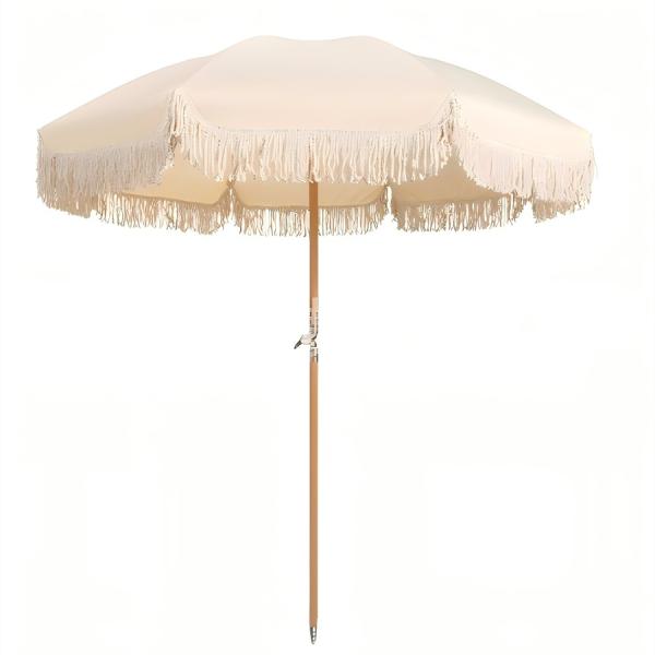 Tejido UV Paraguas de playa Protector solar 210T Tejido de Oxford con revestimiento de plata Logotipo aceptable