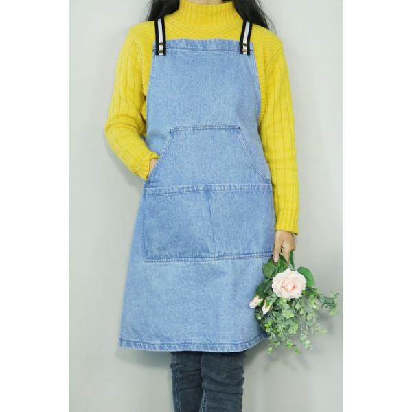 Голубая кухня джинсовой ткани варя рисберму 60*80км с сплетенными Веббинг и карманами