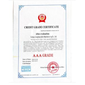 Sichuan Jianghong Cable Manufacture Co., Ltd. Certifications