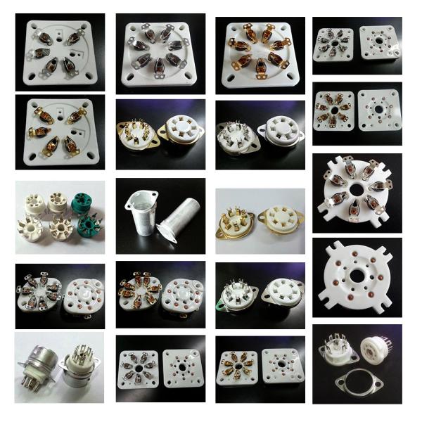 Panel Cut Out 18mm Vacuum Tube Sockets With Shield Base For 12AX7 ECC82 12AT7