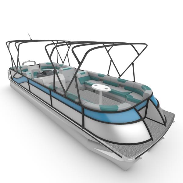 27FT Sport Pontoon Boat with 250 Max HP 15-18 Capacity and 100 Min HP for Luxury Leisure Watercraft