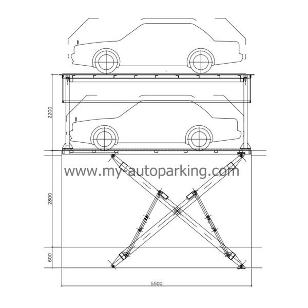 Underground Garage Double Deck Pit Design Scissor Parking Lift System