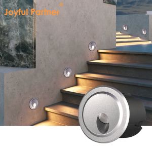 LED Stair Lights 2W OSRAM 1W 2W 3W AC100-240V Round Recessed Diameter 80MM For Concrete Wall