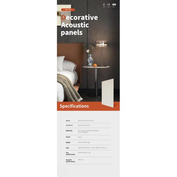 Декоративные акустические панели из ткани с высокопроизводительными полиэстерными волокнами