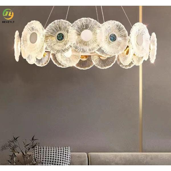 Lámparas de la ronda K9 Crystal Hanging Light Modern Crystal del oro de Dimmable