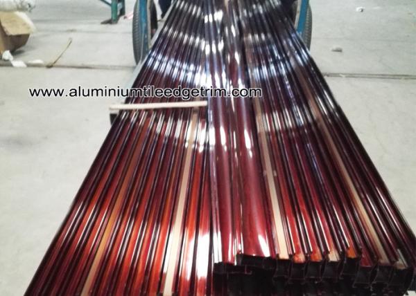Custom Extruded Aluminum Extrusions / Profiles For Sliding Door Wood Grain Effect