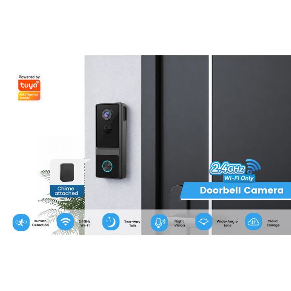 IP65 Tuya Smart 1080p Wi Fi Video Doorbell Camera OEM
