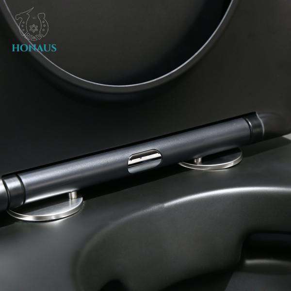 Luxury Matt Black Ceramic Wall Hung Toilet Bowl Tankless Water Closet OEM