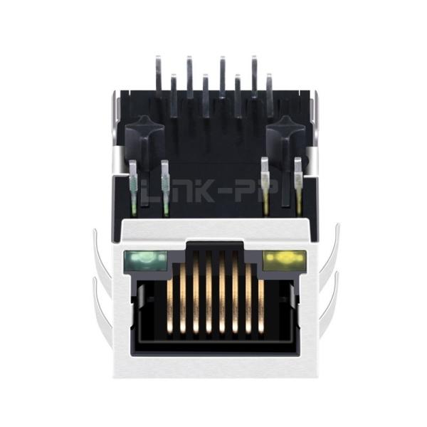 Tyco 6605473-9 Compatible LINK-PP LPJ0011GDNL 10/100 Base-T Tab Down Yellow/Green Led One Port RJ45 8P8C Modular Connector