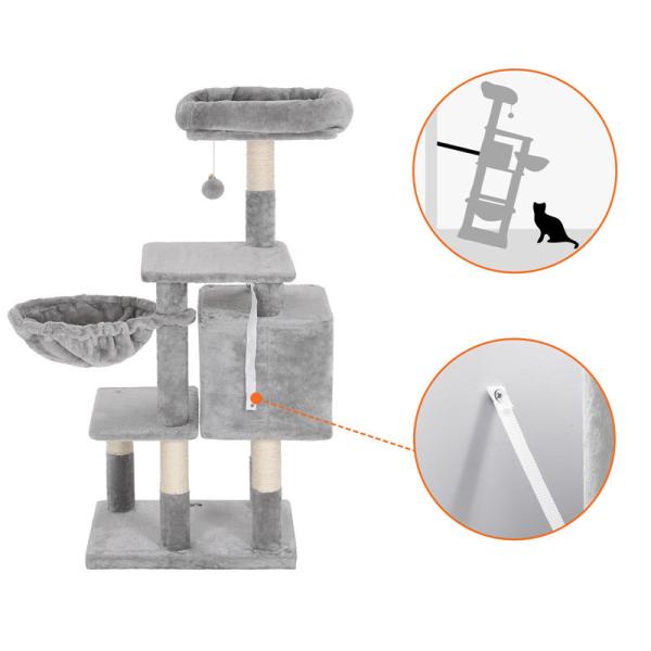 Contemporary Songmics Cat Tree Accessories Modern Looking Multilevel 110 Cm Tall