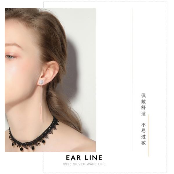 Round full diamond stud Tassel pendant rose gold earrings Stainless steel fashion earrings wholesale