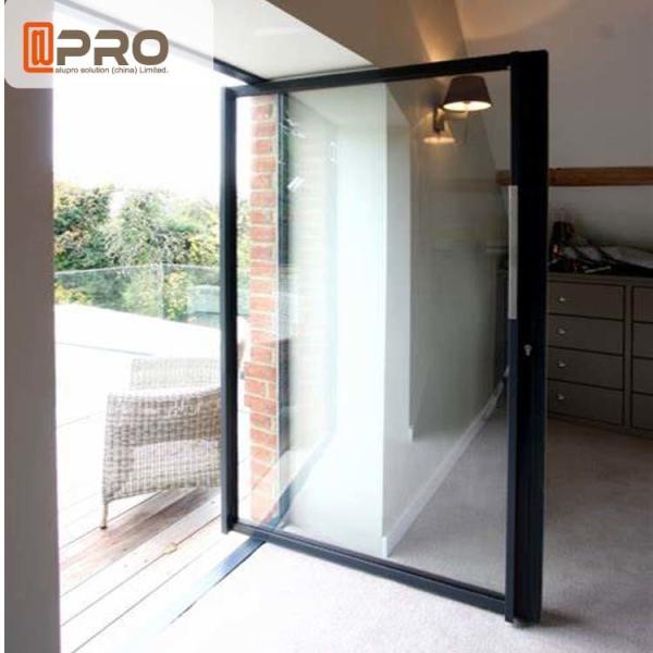 Commercial Aluminum Glass Single Pivot Door Black Color Powder Coated pivot Glass door Glass pivot door pivot glass door